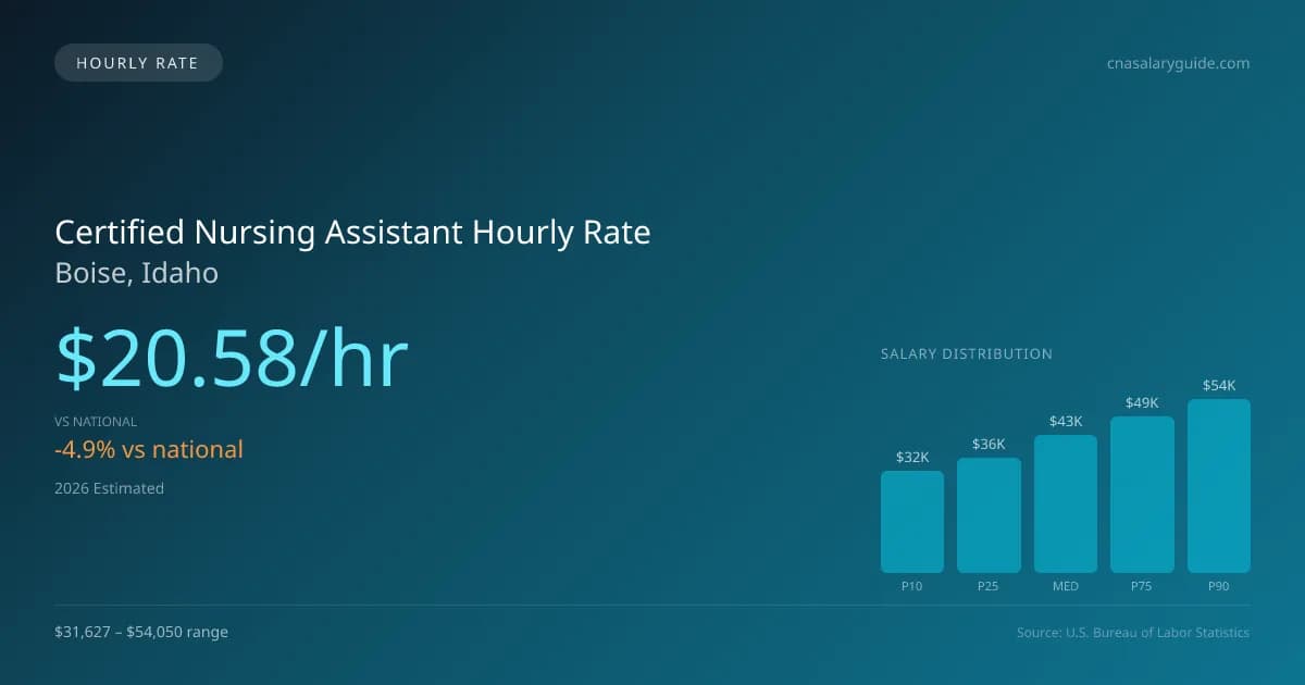 Certified Nursing Assistant Hourly Rate in Boise, ID — 2026 est., based on 2025 BLS